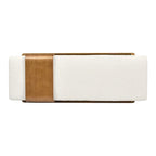Billie 52  Boucle Faux Sherpa Modern Telephone Bench with Sliding Shelf