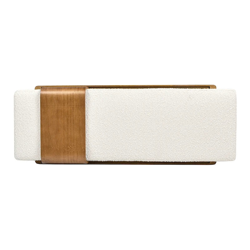 Billie 52  Boucle Faux Sherpa Modern Telephone Bench with Sliding Shelf