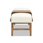 Billie 52  Boucle Faux Sherpa Modern Telephone Bench with Sliding Shelf