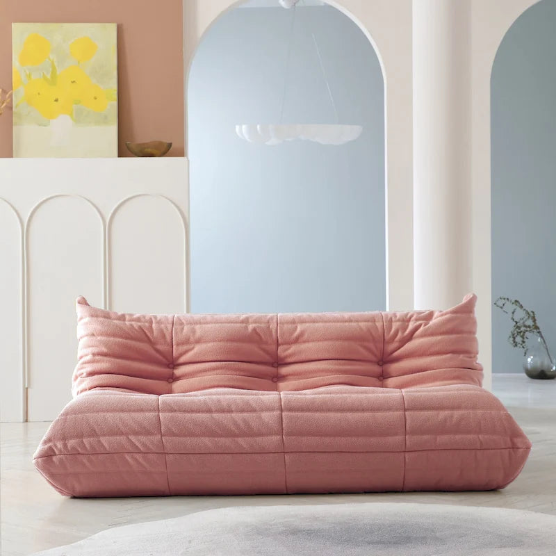 Comfy Lazy Floor Sofa Couch,Teddy Velvet Bean Bag Chairs for Living Room Bedroom Office Salon