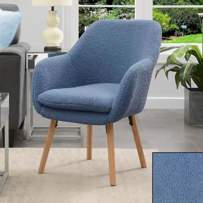 Take a Seat Charlotte Wingback Sherpa Accent Armchair