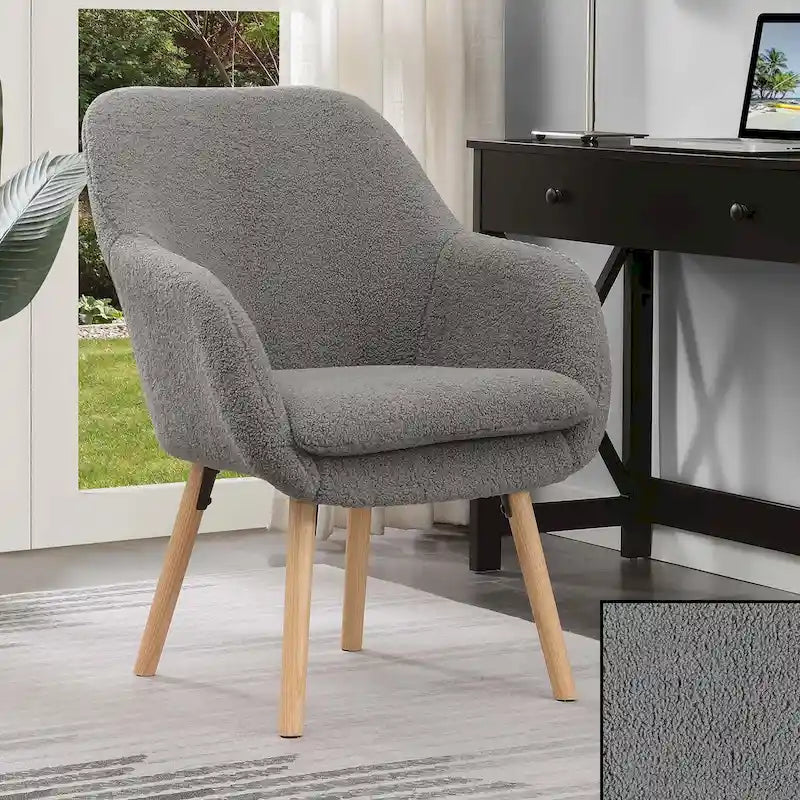 Take a Seat Charlotte Wingback Sherpa Accent Armchair