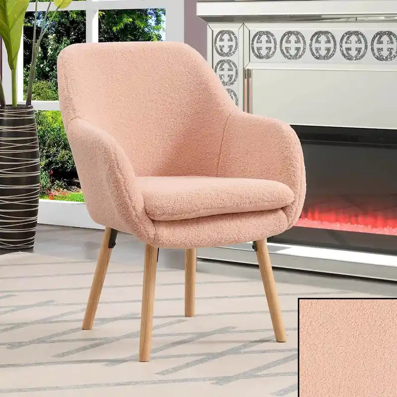 Take a Seat Charlotte Wingback Sherpa Accent Armchair