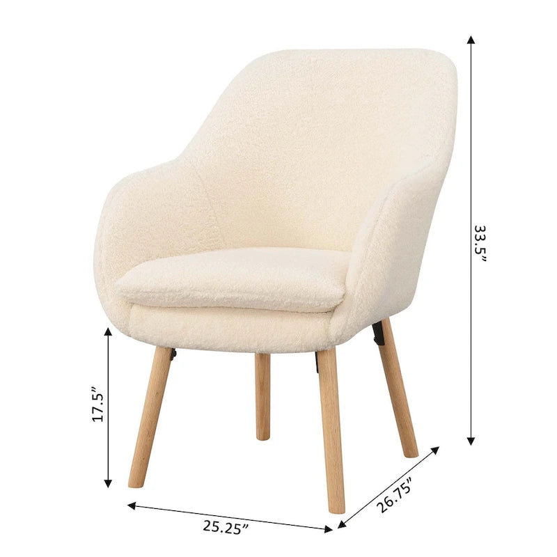 Take a Seat Charlotte Wingback Sherpa Accent Armchair