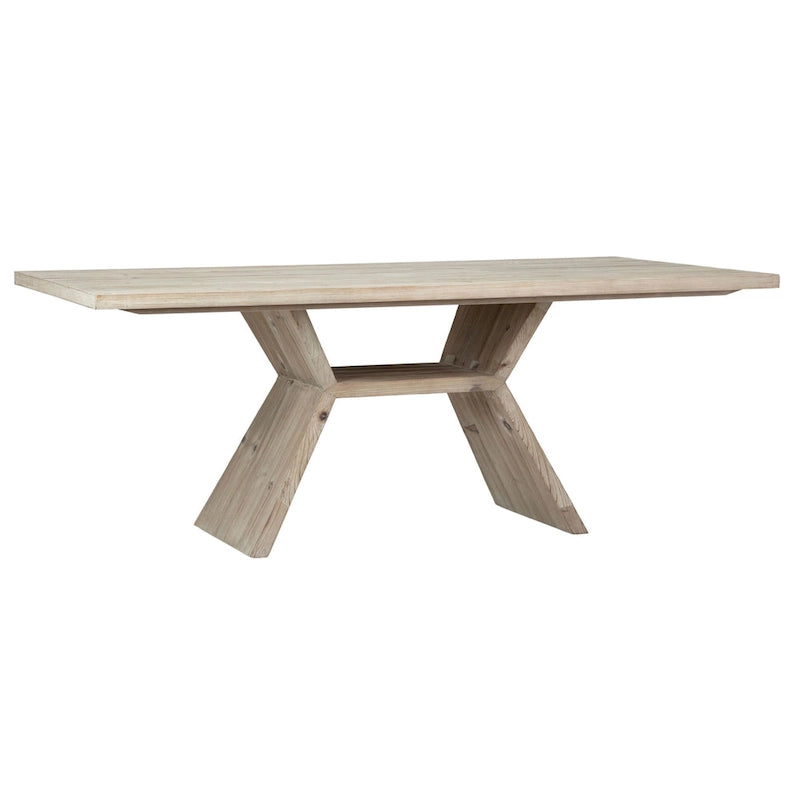Hudson 79  Rectangular Reclaimed Pine Modern Honeycomb Pedestal Base Dining Table