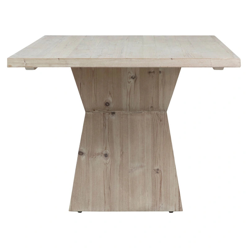 79  Rectangular Reclaimed Pine Modern Honeycomb Pedestal Base Dining Table