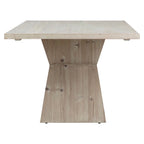 79  Rectangular Reclaimed Pine Modern Honeycomb Pedestal Base Dining Table