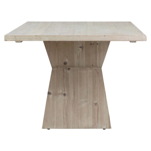 79  Rectangular Reclaimed Pine Modern Honeycomb Pedestal Base Dining Table