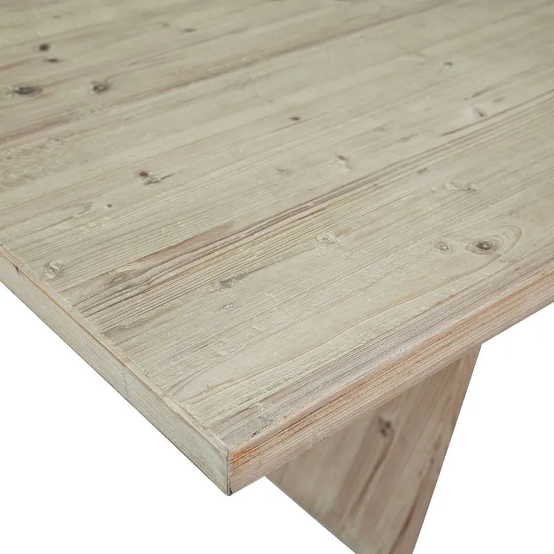 79  Rectangular Reclaimed Pine Modern Honeycomb Pedestal Base Dining Table