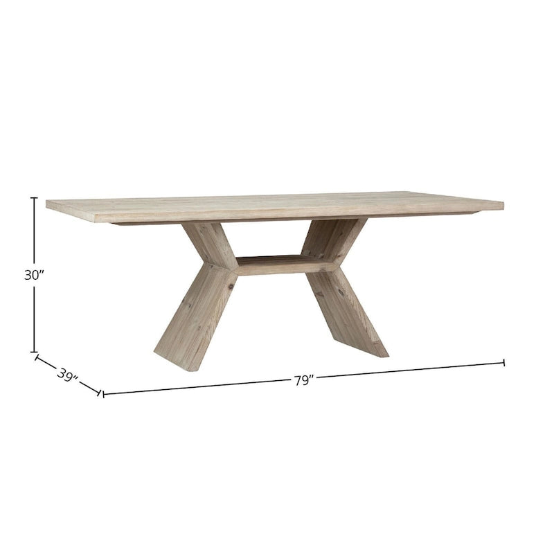 79  Rectangular Reclaimed Pine Modern Honeycomb Pedestal Base Dining Table