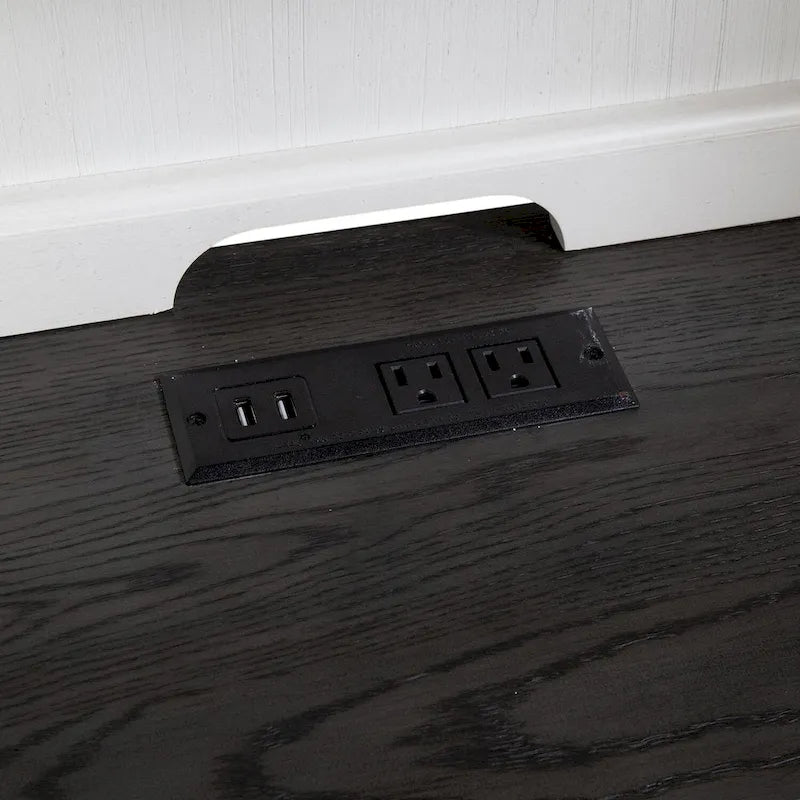 Allyson Park Wirebrushed White Charcoal L Shaped Desk Set