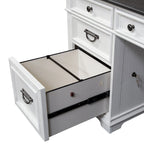 Allyson Park Wirebrushed White Charcoal L Shaped Desk Set