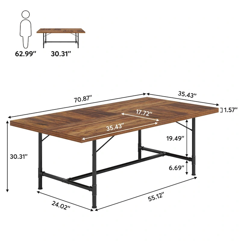 Rectangle Meeting Seminar Table for Conference Room, 70.8  W x 35.4  D