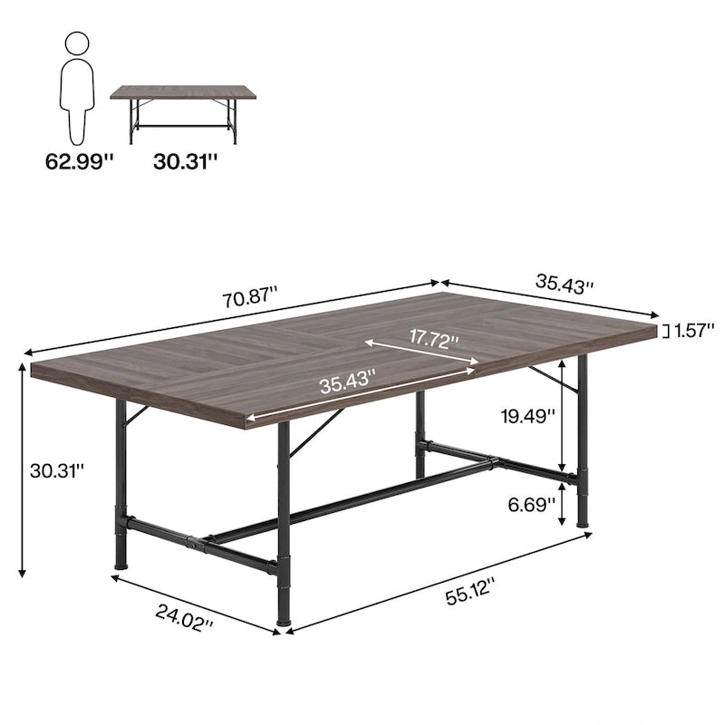 Rectangle Meeting Seminar Table for Conference Room, 70.8  W x 35.4  D