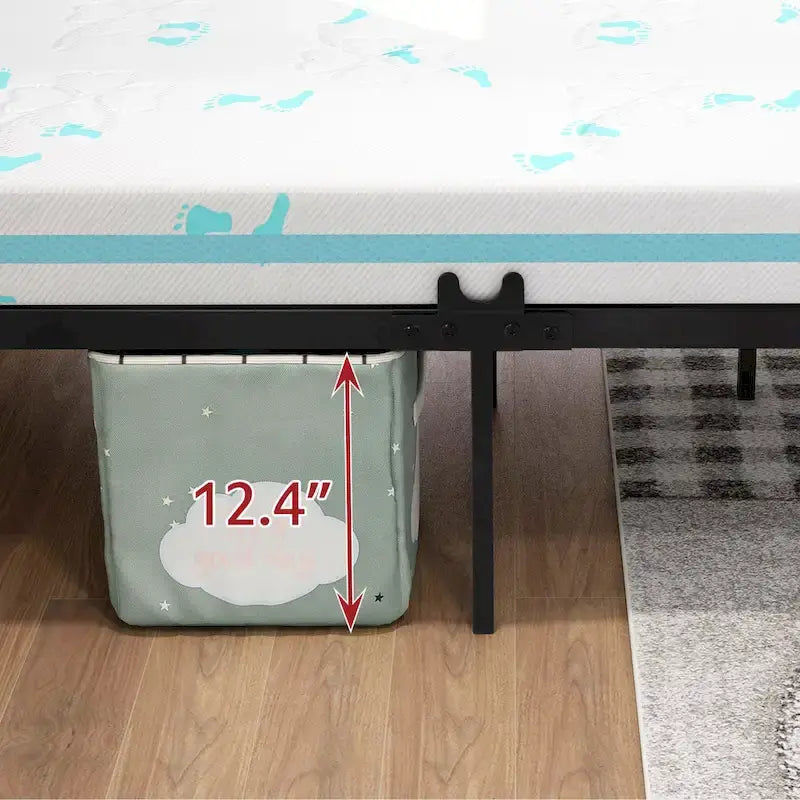 Metal Canopy Bed Frame with Ornate European Style Headboard & Footboard Sturdy Steel Fits Your Mattress Easy DIY