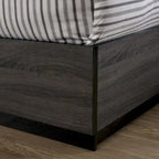 Rothwell Contemporary Grey Wood Wood 2-Piece Panel Bedroom Set with Shelves