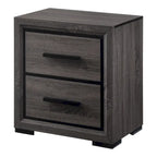 Rothwell Contemporary Grey Wood Wood 2-Piece Panel Bedroom Set with Shelves