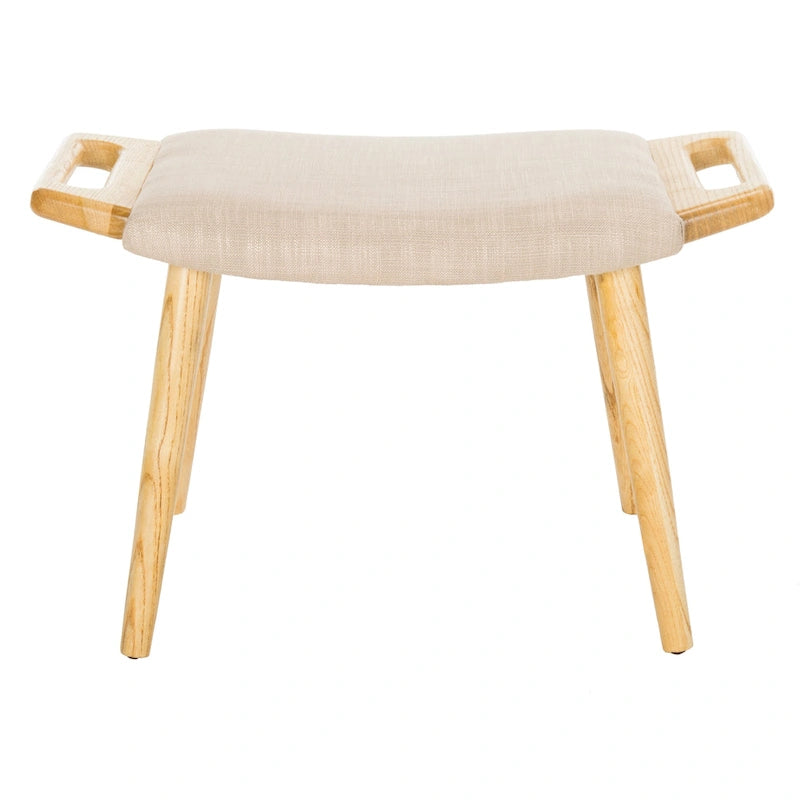 Zipora Beige/ Natural Mid-Century Bench - 11.8  x 24.6  x 15.4  - 12Wx25Dx15H