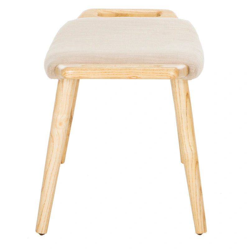 Zipora Beige/ Natural Mid-Century Bench - 11.8  x 24.6  x 15.4  - 12Wx25Dx15H