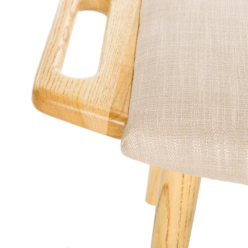 Zipora Beige/ Natural Mid-Century Bench - 11.8  x 24.6  x 15.4  - 12Wx25Dx15H