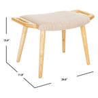 Zipora Beige/ Natural Mid-Century Bench - 11.8  x 24.6  x 15.4  - 12Wx25Dx15H