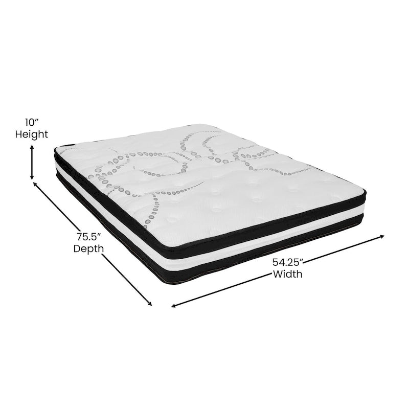 Tufted Platform Bed with 10 Inch Pocket Spring Mattress