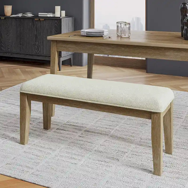 Sandra Rustic Farmhouse Design Solid Wood Dining Bench by HULALA HOME