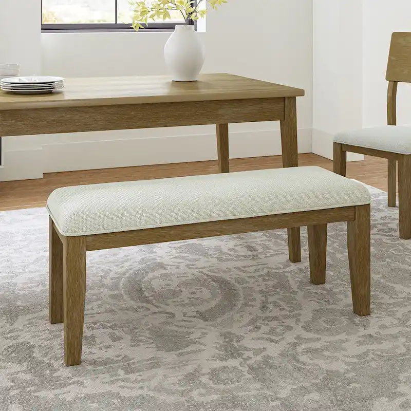 Sandra Rustic Farmhouse Design Solid Wood Dining Bench by HULALA HOME