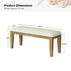 Sandra Rustic Farmhouse Design Solid Wood Dining Bench by HULALA HOME