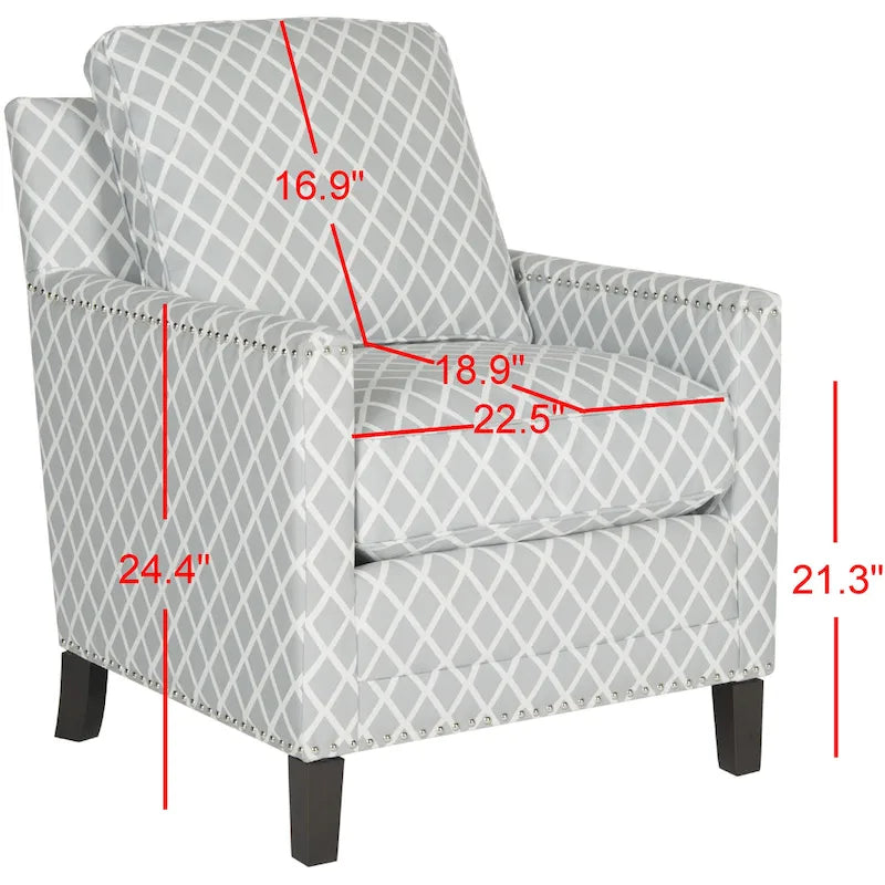 Kylee Peach Pink/ White Polyester Fabric Club Chair - 28.5  x 31.9  x 38.2  - 29Wx32Dx38H