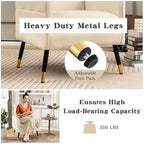 Costway Linen Fabric Accent Chair Modern Single Sofa Chair with Solid - See Details