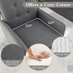 Costway Linen Fabric Accent Chair Modern Single Sofa Chair with Solid - See Details