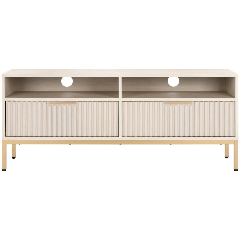 Alyse 2-Drawer 2-Shelf Entertainment Media Stand (Fits Up To 65  Flatscreen TV) - 60.4 In. x 15.6 In. x 24.8 In.