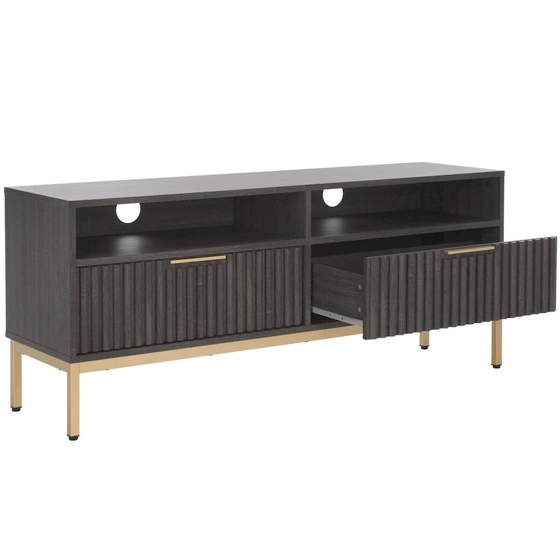 Alyse 2-Drawer 2-Shelf Entertainment Media Stand (Fits Up To 65  Flatscreen TV) - 60.4 In. x 15.6 In. x 24.8 In.