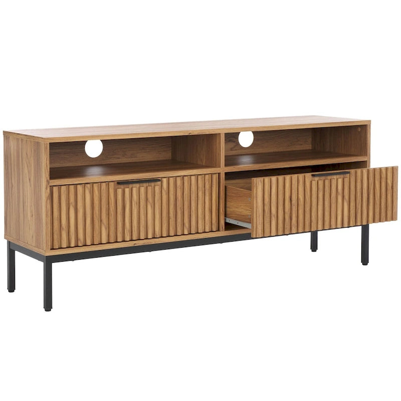 Alyse 2-Drawer 2-Shelf Entertainment Media Stand (Fits Up To 65  Flatscreen TV) - 60.4 In. x 15.6 In. x 24.8 In.