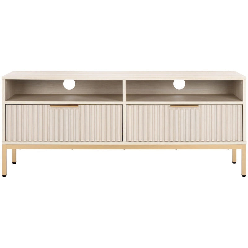 Alyse 2-Drawer 2-Shelf Entertainment Media Stand (Fits Up To 65  Flatscreen TV) - 60.4 In. x 15.6 In. x 24.8 In.