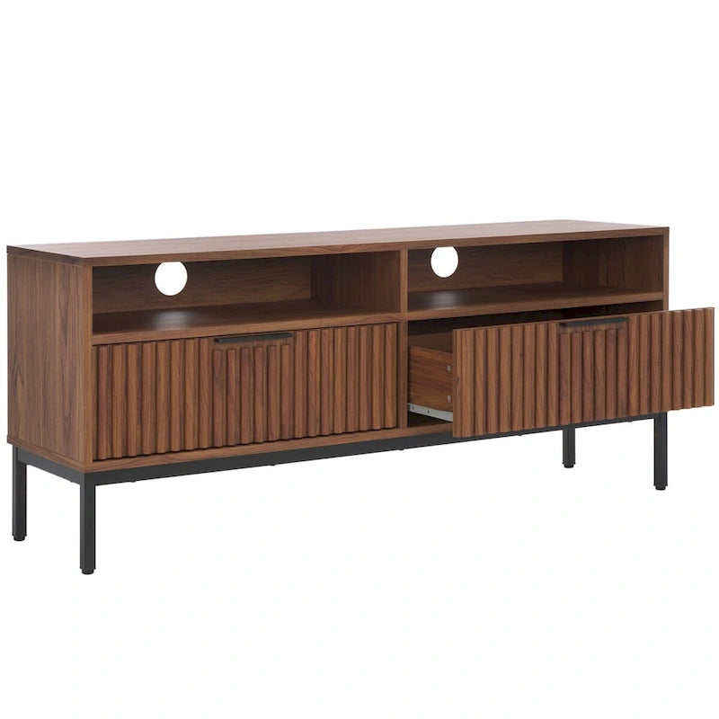 Alyse 2-Drawer 2-Shelf Entertainment Media Stand (Fits Up To 65  Flatscreen TV) - 60.4 In. x 15.6 In. x 24.8 In.