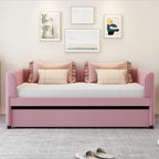 Twin Size Velvet Upholstered Daybed with Trundle