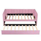 Twin Size Velvet Upholstered Daybed with Trundle