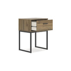 Signature Design Deanlow Honey Panel Headboard with Dresser and Nightstand
