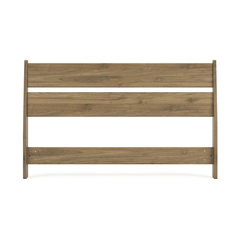 Signature Design Deanlow Honey Panel Headboard with Dresser and Nightstand