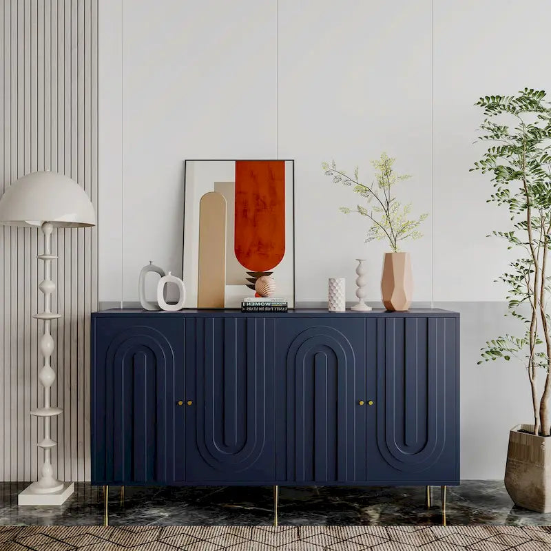 Modern 4 Door Wooden Storage Cabinet for Living Room