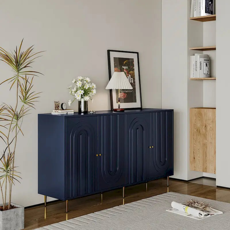 Modern 4 Door Wooden Storage Cabinet for Living Room