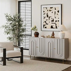 Modern 4 Door Wooden Storage Cabinet for Living Room