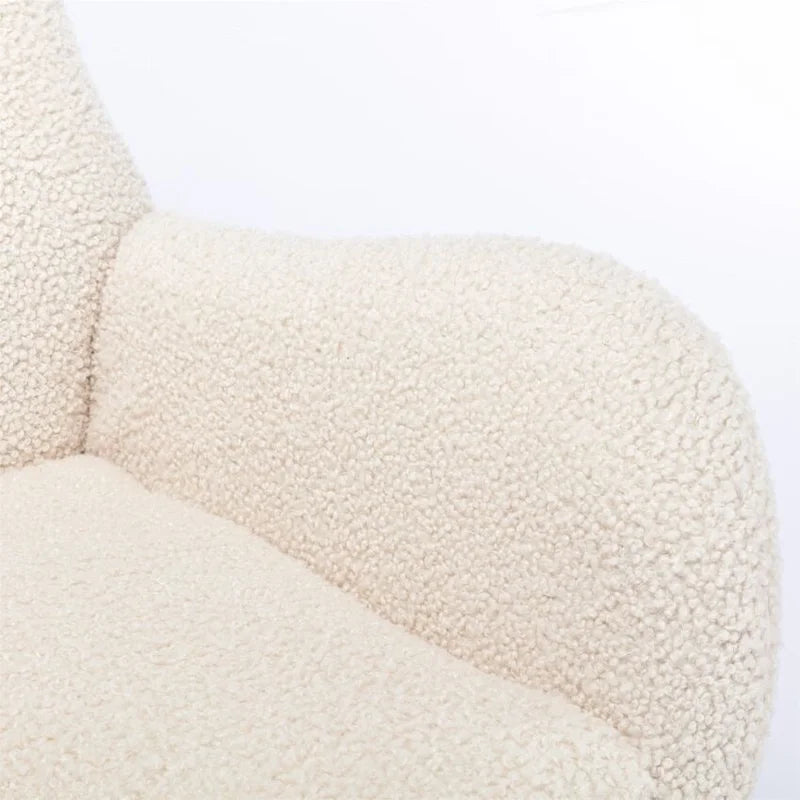 Fabric Padded Seat Rocking Chair With High Backrest And Armrests