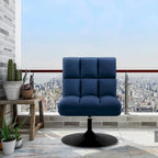Swivel Accent Chairs, Modern Leisure Chairs for Living Room, Upholstered Armless Chair, Leathaire Fabric 4380