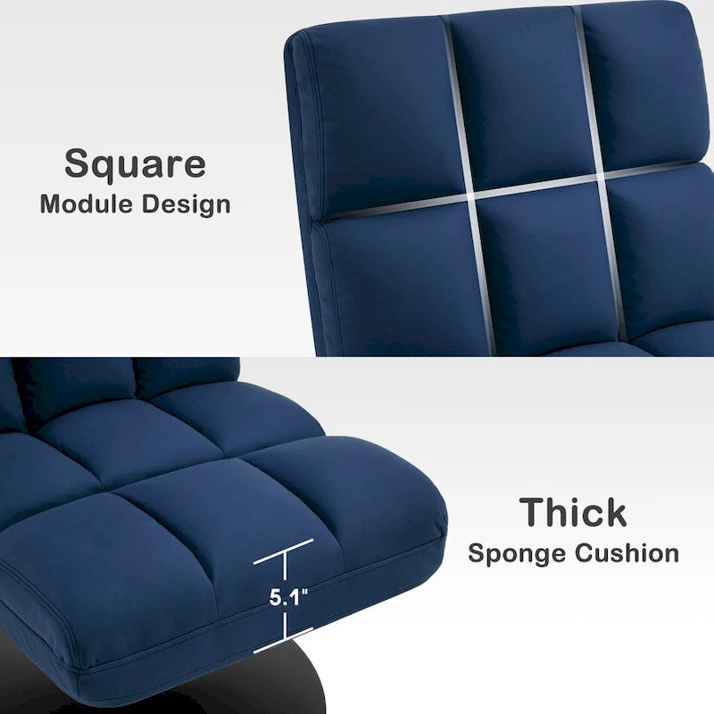Swivel Accent Chairs, Modern Leisure Chairs for Living Room, Upholstered Armless Chair, Leathaire Fabric 4380
