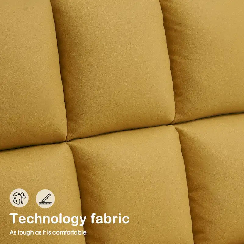 Swivel Accent Chairs, Modern Leisure Chairs for Living Room, Upholstered Armless Chair, Leathaire Fabric 4380