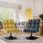 Swivel Accent Chairs, Modern Leisure Chairs for Living Room, Upholstered Armless Chair, Leathaire Fabric 4380
