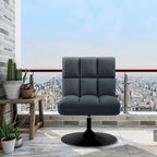 Swivel Accent Chairs, Modern Leisure Chairs for Living Room, Upholstered Armless Chair, Leathaire Fabric 4380